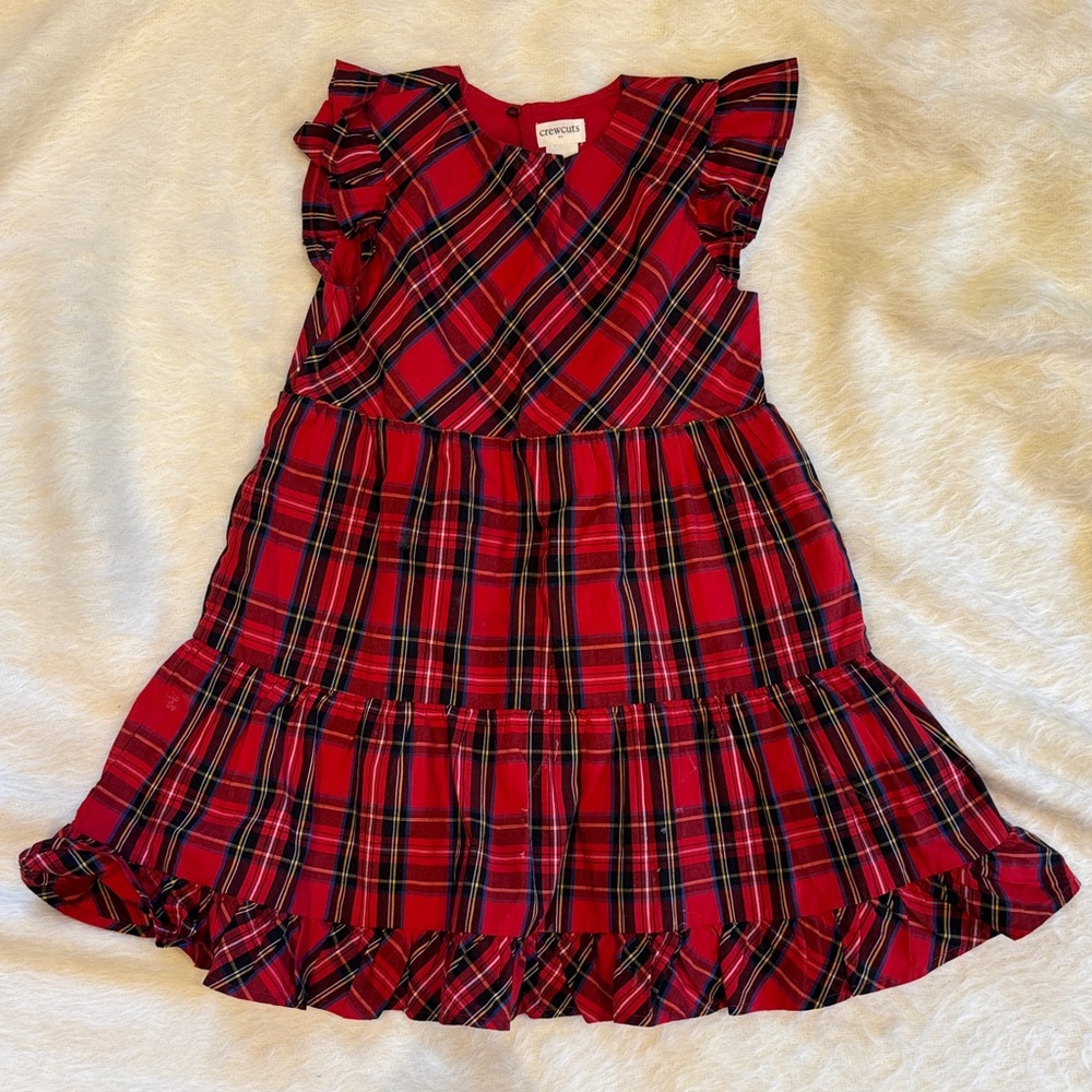 Crewcuts Red Plaid Ruffle Dress